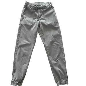 Womens Grace and Lace Brown Gray Khaki Twill Joggers Pants size 6